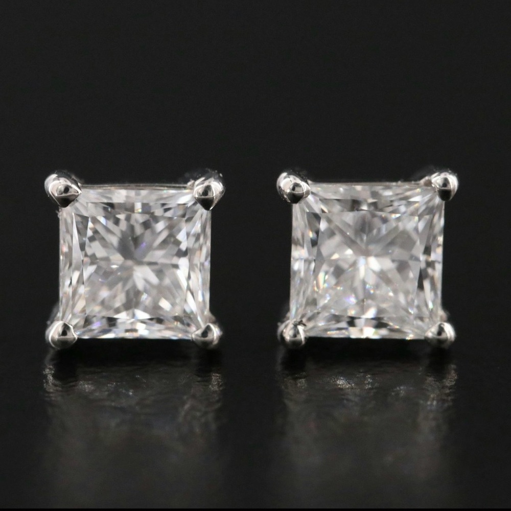 Platinum 2.03 Ctw Lab Grown Diamond Stud Earrings With Igi Reports
